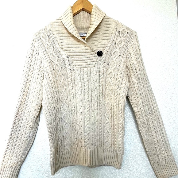 croft & barrow Sweaters - Croft & Barrow collared cable knit sweater. Cream. Size S.